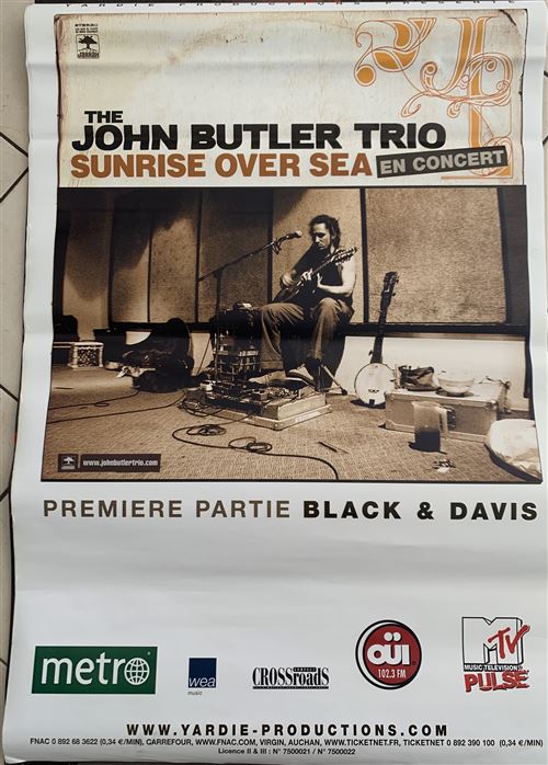 The John Butler TRIO - Sunrise Over Sea - 80x120cm - Affiche État correct N/A reconditionné disponible sur Fnac