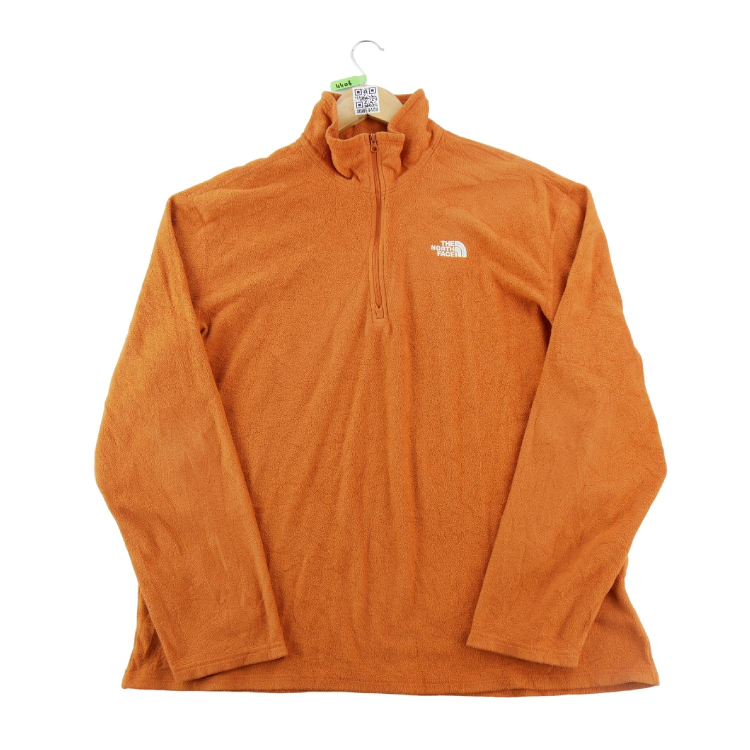 The North Face Pull polaire 1/4 Zip Col montant Logo brodé poitrine Homme Taille L Orange Très bon état The North Face reconditionné disponible sur Sporteed