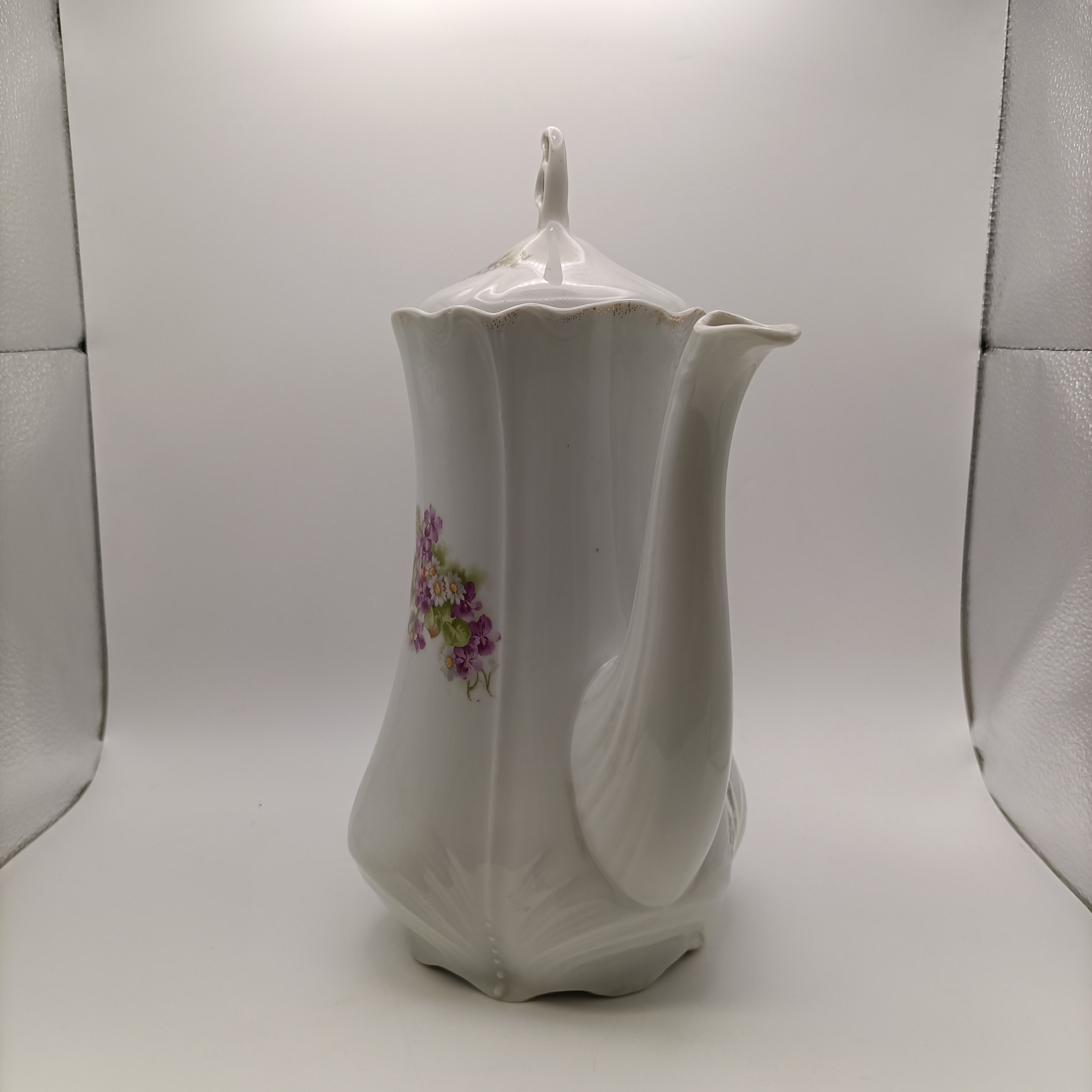Voir photo 17 de Théière en faïence fleurie blanche vintage service café porcelaine décor floral Théière en faïence fleurie blanche vintage service café porcelaine décor floral reconditionné photo 17