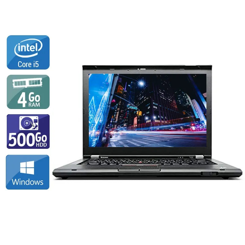 ThinkPad T430 14,1" 2012 - Intel Core i5 2,6Ghz - 2 - 4Go DDR4 - 500Go HDD - Intel HD Graphics 4000 - Gris / Noir - Windows 10 - AZERTY Reconditionné - 250,95 € ThinkPad T430 14,1" 2012 - Intel Core i5 2,6Ghz - 2 - 4Go DDR4 - 500Go HDD - Intel HD Graphics 4000 - Gris / Noir - Windows 10 - AZERTY Reconditionné Lenovo reconditionné disponible sur QuelBonPlan