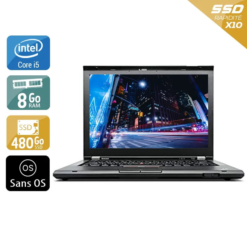 ThinkPad T430 14,1" 2012 - Intel Core i5 2,6Ghz - 2 - 8Go DDR3 - 480Go SSD - Intel HD Graphics 4000 - Gris / Noir - Sans OS - AZERTY Reconditionné - 292,95 € ThinkPad T430 14,1" 2012 - Intel Core i5 2,6Ghz - 2 - 8Go DDR3 - 480Go SSD - Intel HD Graphics 4000 - Gris / Noir - Sans OS - AZERTY Reconditionné Lenovo reconditionné disponible sur QuelBonPlan