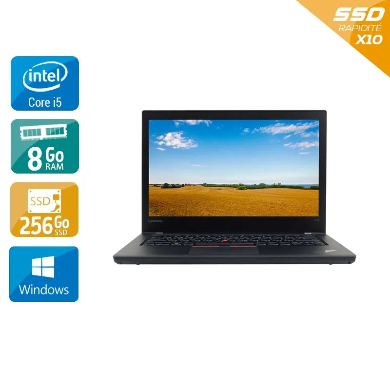 ThinkPad T470 14" 2015 - Intel Core i5 2,4Ghz - 2 - 8Go DDR4 - 256Go SSD - Intel HD Graphics 520 - Gris / Noir - Windows 10 - AZERTY Reconditionné - 208,95 € ThinkPad T470 14" 2015 - Intel Core i5 2,4Ghz - 2 - 8Go DDR4 - 256Go SSD - Intel HD Graphics 520 - Gris / Noir - Windows 10 - AZERTY Reconditionné Lenovo reconditionné disponible sur QuelBonPlan