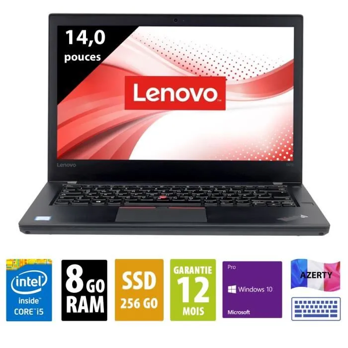 Thinkpad T470 - 14p - Core i5-7300U- 8Go RAM - 256Go SSD - WXGA - W10Pro - reconditionné certifié Reconditionné - 168,00 € Thinkpad T470 - 14p - Core i5-7300U- 8Go RAM - 256Go SSD - WXGA - W10Pro - reconditionné certifié Reconditionné Lenovo reconditionné disponible sur Cdiscount Seconde Vie