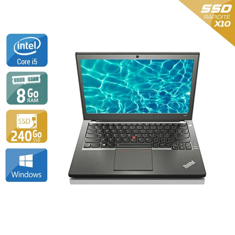 ThinkPad X240 12,5" 2013 - Intel Core i5 1,9Ghz - 2 - 8Go DDR3 - 240Go SSD - Intel HD Graphics 4400 - Gris / Noir - Windows 10 - AZERTY Reconditionné - 156,45 € ThinkPad X240 12,5" 2013 - Intel Core i5 1,9Ghz - 2 - 8Go DDR3 - 240Go SSD - Intel HD Graphics 4400 - Gris / Noir - Windows 10 - AZERTY Reconditionné Lenovo reconditionné disponible sur QuelBonPlan