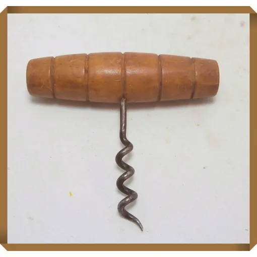 Tire¿Bouchon Ancien Manche Bois Massif - Métal Spirale - Vintage Cuisine Bon état reconditionné disponible sur Rakuten