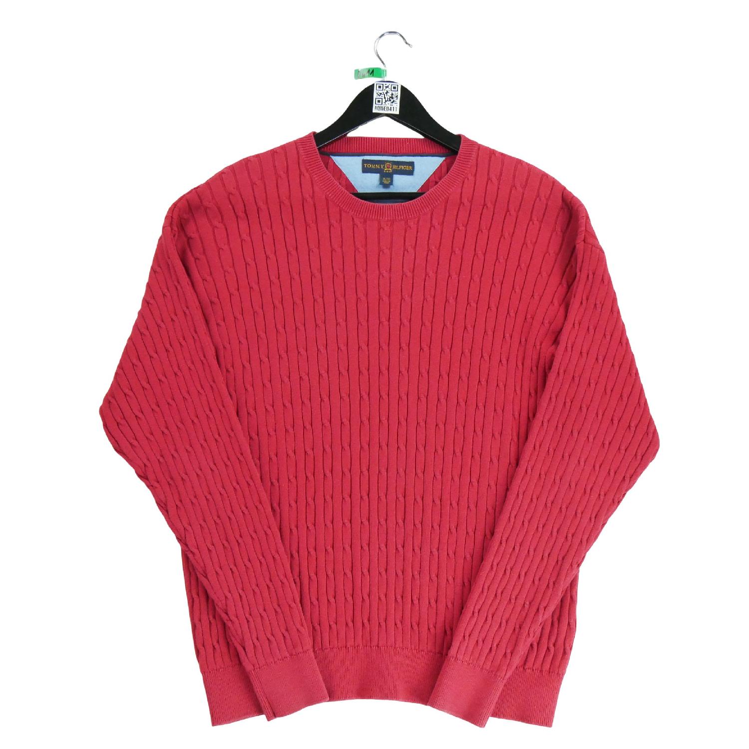 Tommy Hilfiger Pull en maille torsadée Homme Taille XL Rouge #QWE0229 Très bon état Tommy Hilfiger reconditionné disponible sur Sporteed