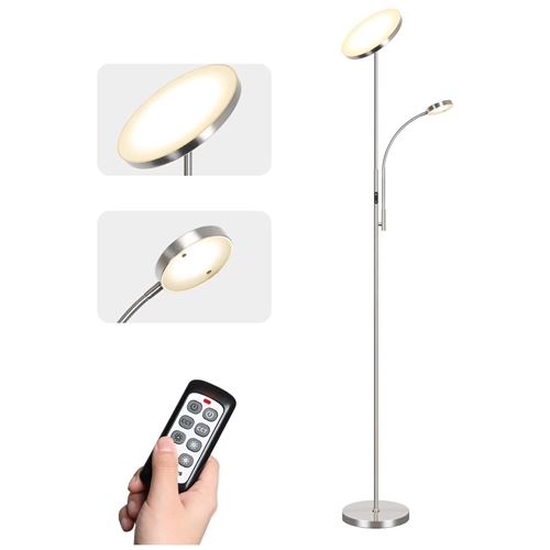 tomons Lampadaire sur Pied Salon, Lampadaire LED Dimmable en continu, Lampadaire Télécommande avec Lampe de Lecture Réglable, 3 Températures de Couleur, Lampe sur Pied pour Salon, Chambre, Bureau, 30W État correct N/A reconditionné disponible sur Fnac
