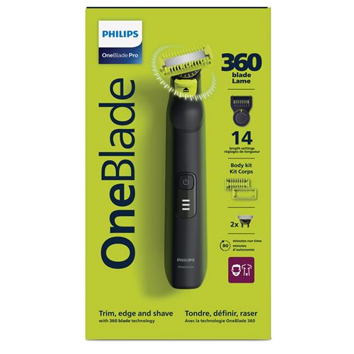 Tondeuse homme Philips QP6542/15 One Blade Pro 360 Visage et Corps Noir État correct Philips reconditionné disponible sur Fnac