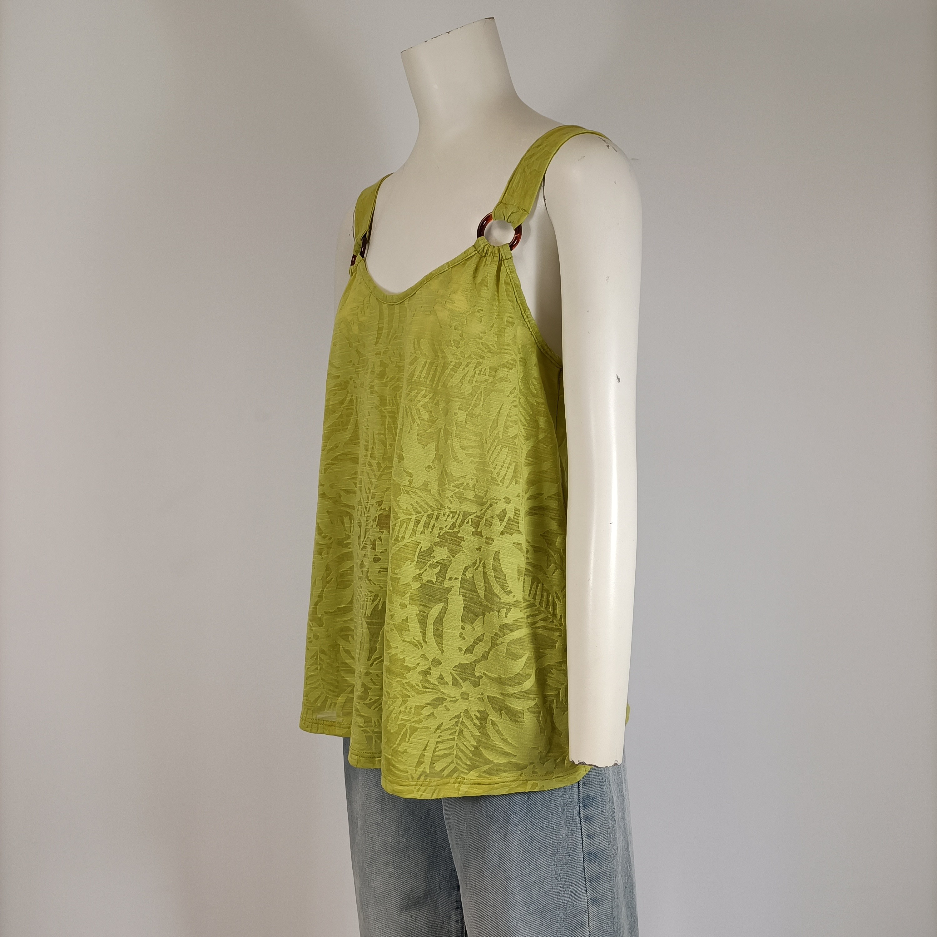Voir photo 4 de Top CMT Collection jaune anis jacquard bretelles taille 38 A3752 Top CMT Collection jaune anis jacquard bretelles taille 38 A3752 reconditionné photo 4
