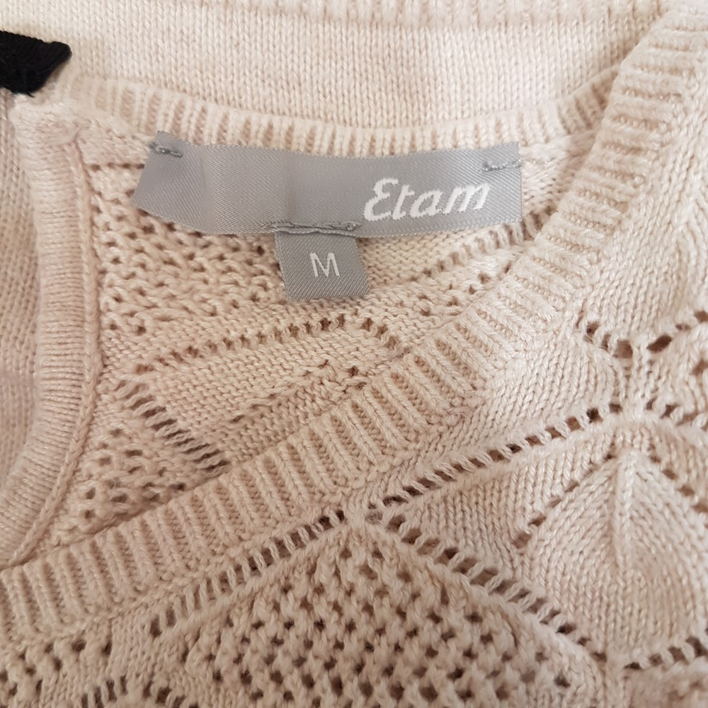 Voir photo 6 de Top en maille de coton écru - ETAM - Taille M Top en maille de coton écru - ETAM - Taille M Très bon état reconditionné photo 6