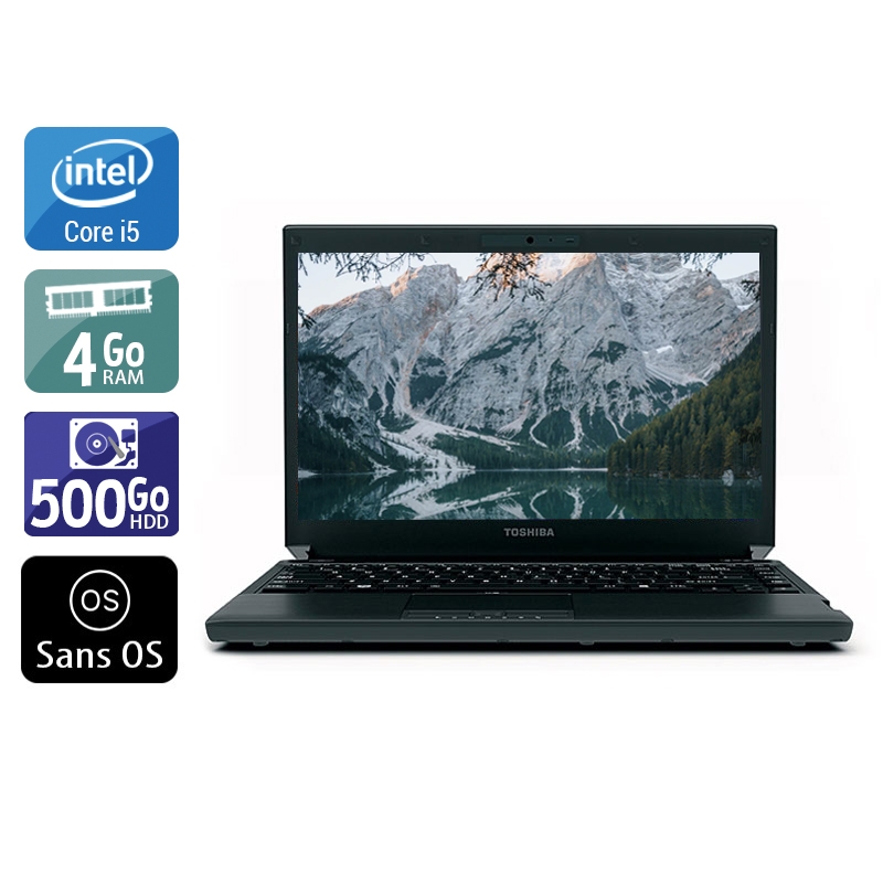 Toshiba Portégé R700 13,3'' i3 - 4Go RAM 500Go HDD Sans OS État correctOccasion certifiée reconditionnée Bon état reconditionné disponible sur Kiatoo