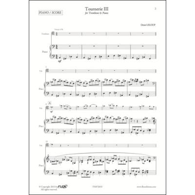 Tournerie III - D. LELOUP - Trombone et Piano - FLEX Editions État correct reconditionné disponible sur Fnac