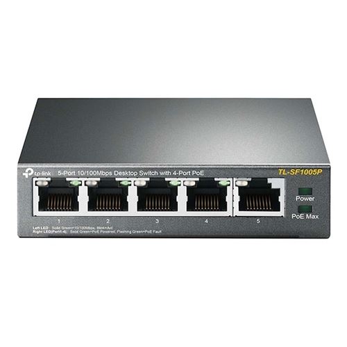 TP-LINK Switch ethernet tl-sf1005p 5 ports 10/100 mbps dont 4 poe État correct - 58,91 € TP-LINK Switch ethernet tl-sf1005p 5 ports 10/100 mbps dont 4 poe État correct TP-Link reconditionné disponible sur Fnac