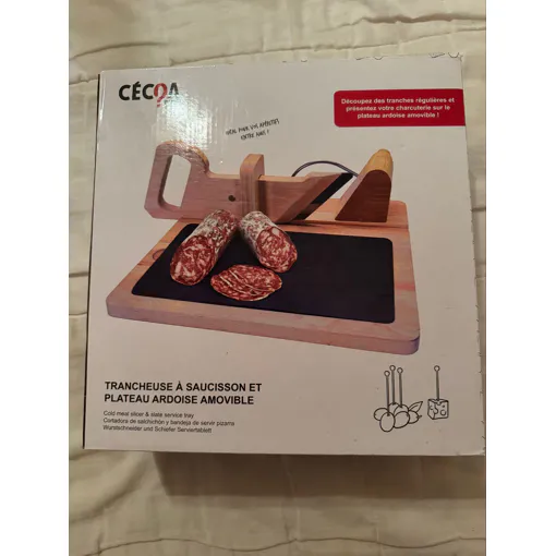 Trancheuse À Saucisson En Bois Avec Plateau Ardoise occasion reconditionné disponible sur Rakuten