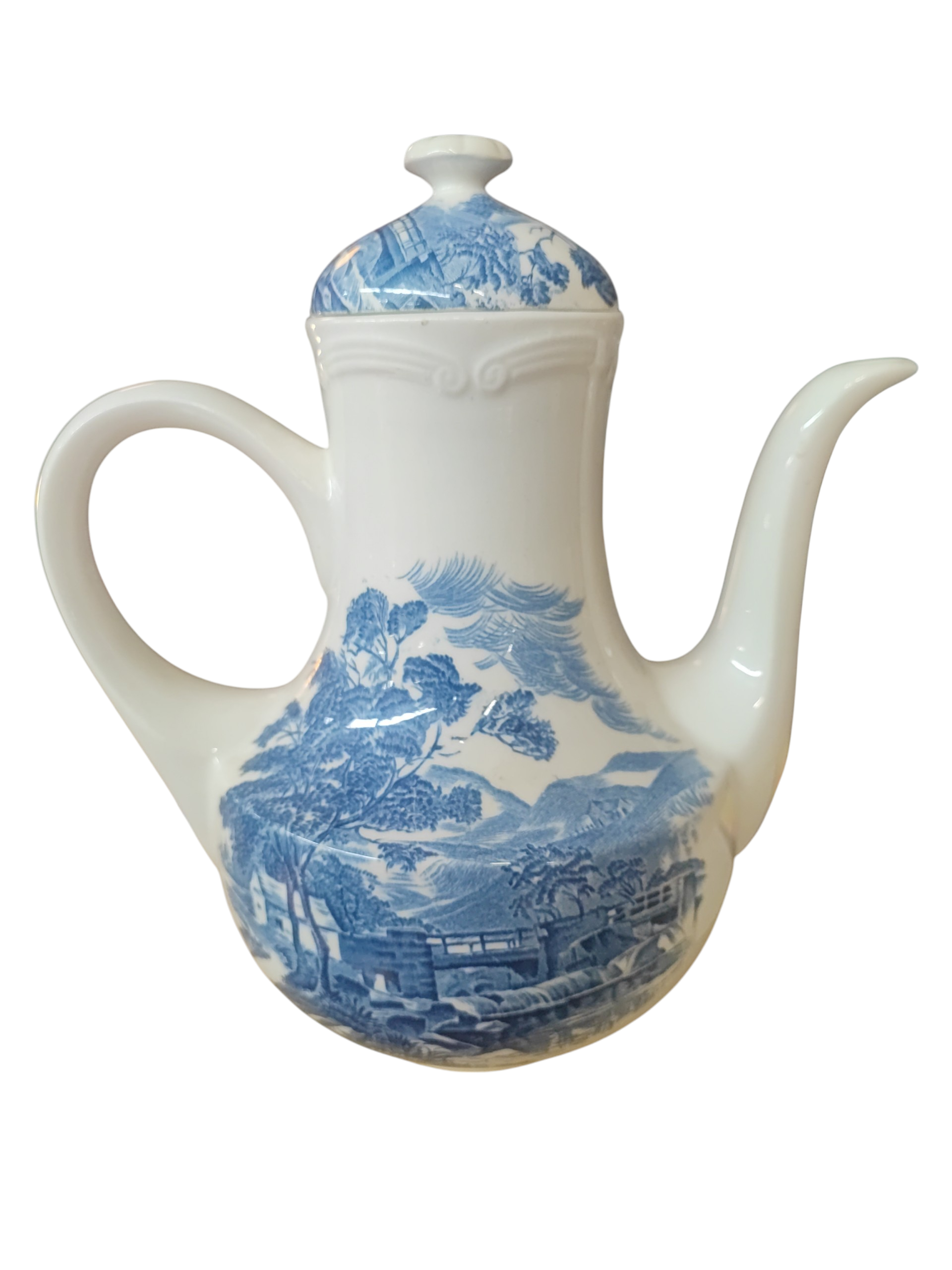 Voir photo 2 de Très belle cafetière verseuse. Faïence Gien. Décor de campagne anglaise Très belle cafetière verseuse. Faïence Gien. Décor de campagne anglaise Parfait état reconditionné photo 2
