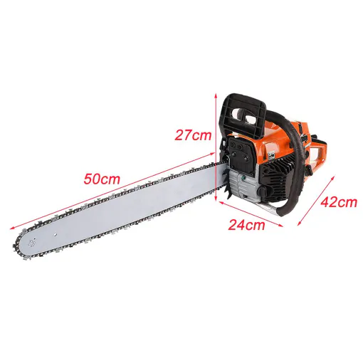 Tronçonneuse à essence, 58cc, 50cm, avec deux chaînes, orange Bon état reconditionné disponible sur Rakuten