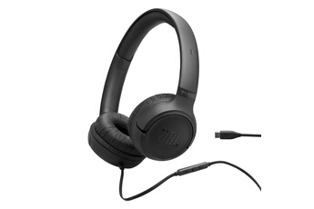 Tune 530C Noir, supra-auriculaire filaire avec son haute-résolution JBL Pure Bass Bon état JBL reconditionné disponible sur Darty