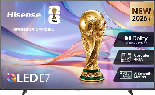 TV Hisense QLED 58E7S 146 cm 2026 État correct Hisense reconditionné disponible sur Fnac