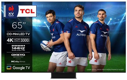 TV QD Mini-LED Tcl 65C89B 164 cm 4K UHD Aluminium brossé État correct TCL reconditionné disponible sur Fnac