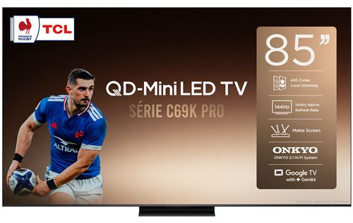 TV Tcl QD-Mini LED 85C69K PRO 215 cm 2026 Occasion TCL reconditionné disponible sur Fnac | Dero