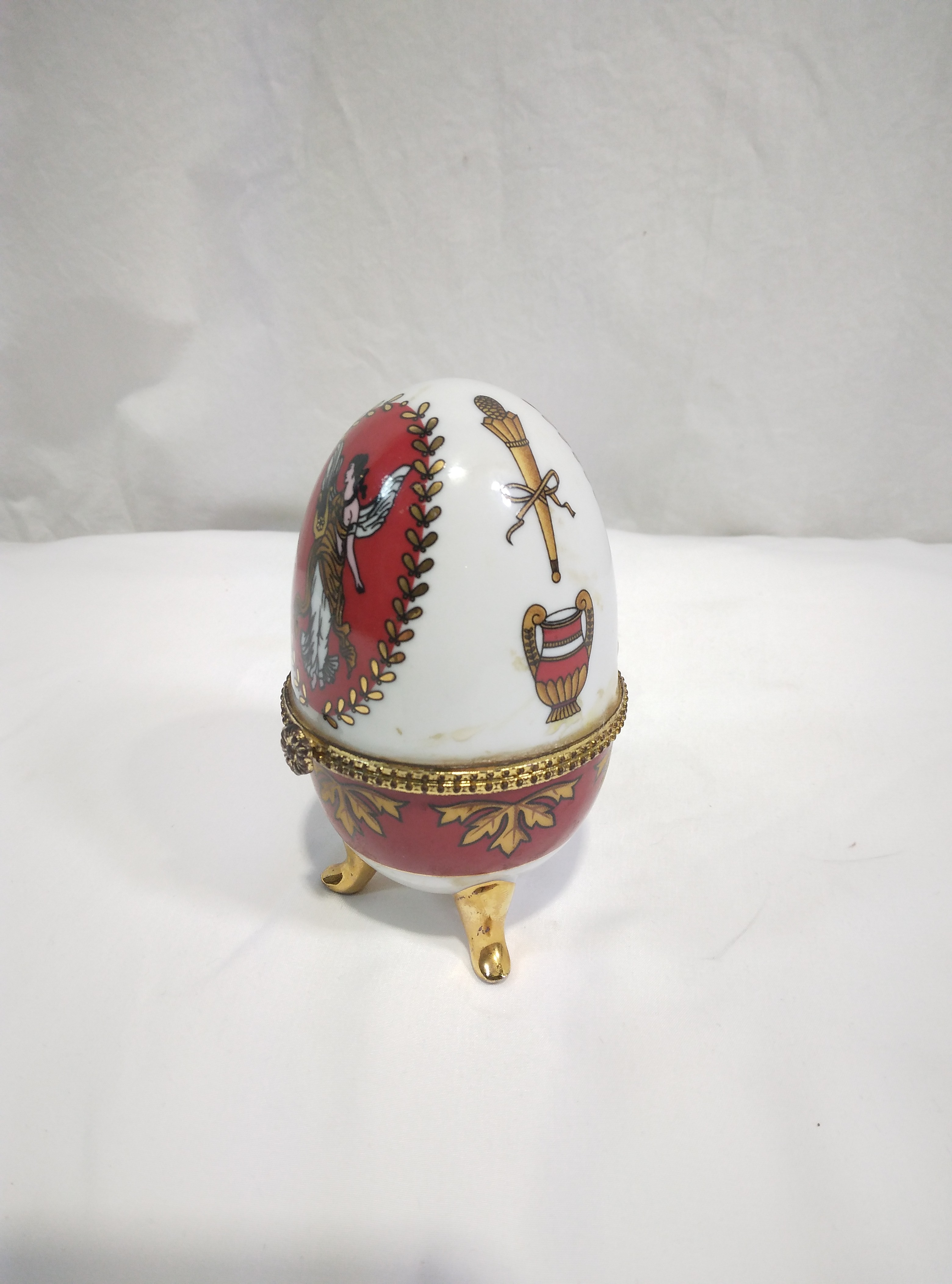 Voir photo 6 de Œuf décoratif en porcelaine, motif déesse grecque Œuf décoratif en porcelaine, motif déesse grecque Très bon état reconditionné photo 6