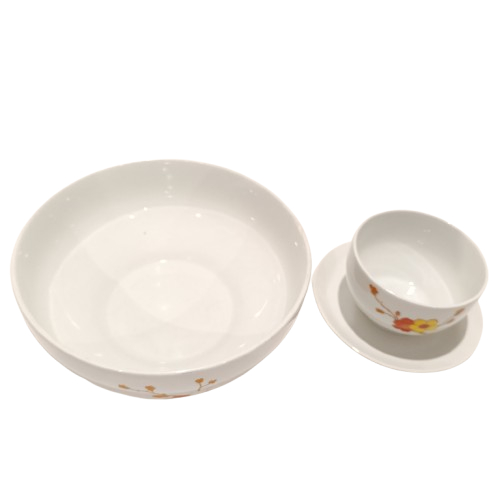 Voir photo 2 de Un saladier et un saucier en porcelaine " scherzer" Un saladier et un saucier en porcelaine " scherzer" Très bon état reconditionné photo 2