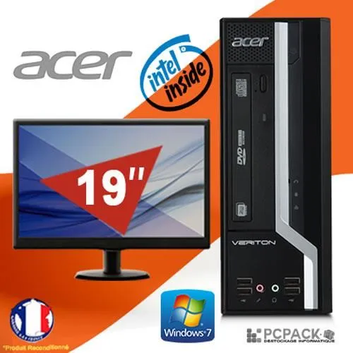 Unité Centrale - PC BUREAU ACER Veriton X2611G Intel 2.60Ghz 4Go 500Go WIN 7 + ECRAN 19 Reconditionné - 199,00 € Unité Centrale - PC BUREAU ACER Veriton X2611G Intel 2.60Ghz 4Go 500Go WIN 7 + ECRAN 19 Reconditionné Acer reconditionné disponible sur Cdiscount Seconde Vie
