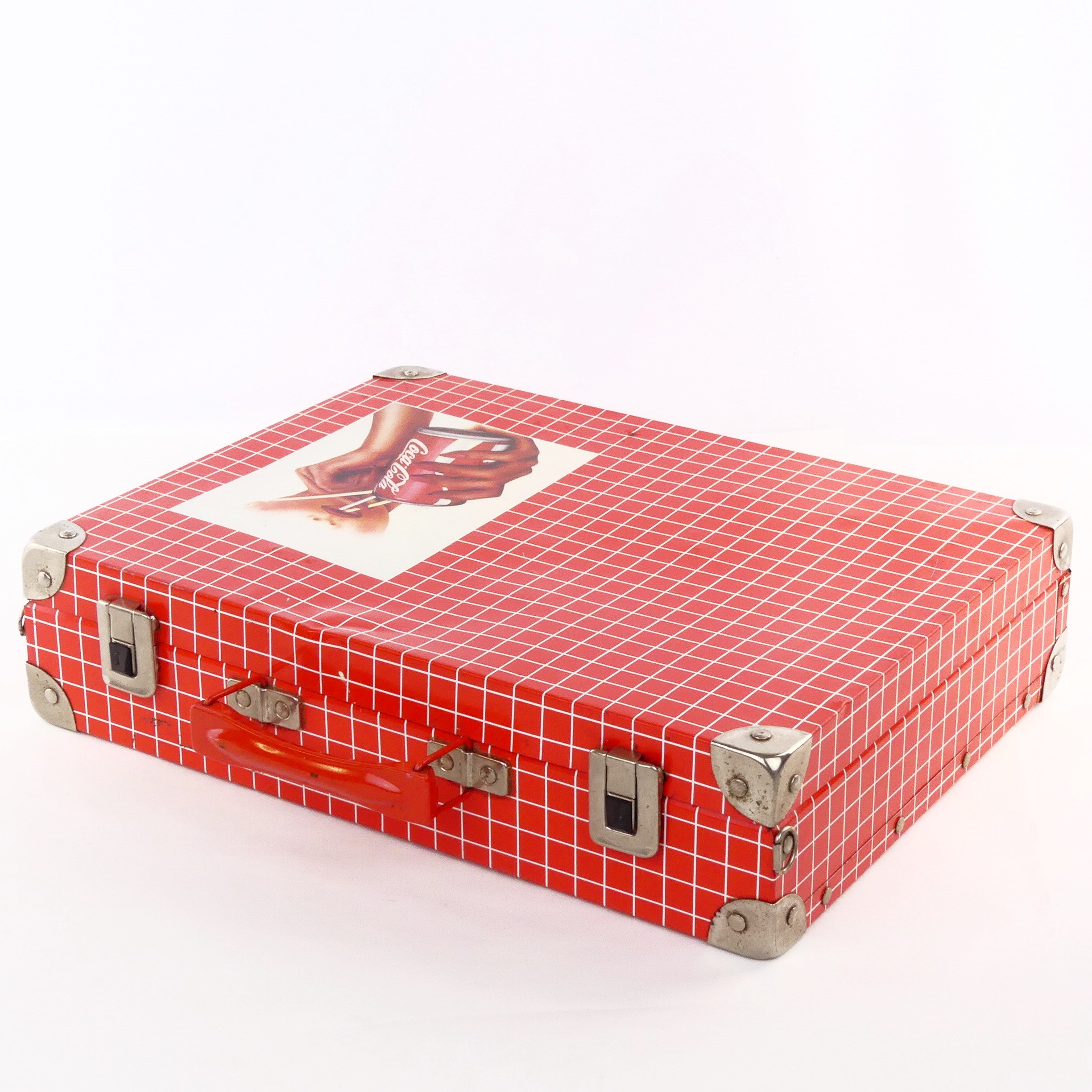 Voir photo 3 de Valise rouge en métal Coca-Cola années 80 Valise rouge en métal Coca-Cola années 80 Bon état reconditionné photo 3