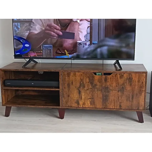 VASAGLE Meuble TV 2 Portes, Support Télé avec Étagères Réglables, Longueur 140 cm, pour Télévisions 60 Pouces, Salon, Salle à Manger, Chambre, Marron Rustique LTV027X01 Bon état reconditionné disponible sur Rakuten