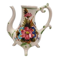 Vase ancien Bassano en faïence peinte à la main décor floral - Carafe Très bon état - 11,20 € Vase ancien Bassano en faïence peinte à la main décor floral - Carafe Très bon état reconditionné disponible sur Label Emmaüs