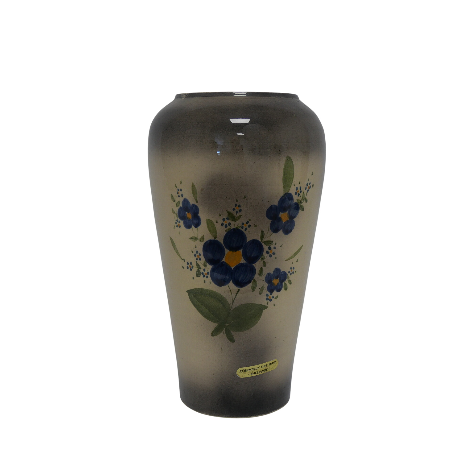 Vase ancien en céramique de Vallauris - Peint à la main - 31 cm Bon état - 29,00 € Vase ancien en céramique de Vallauris - Peint à la main - 31 cm Bon état reconditionné disponible sur Label Emmaüs