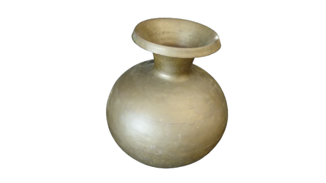 Voir photo 2 de Vase ancien en laiton patiné artisanal Vase ancien en laiton patiné artisanal reconditionné photo 2
