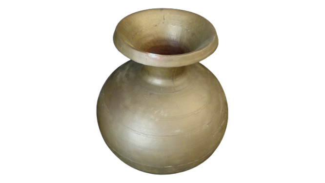 Voir photo 4 de Vase ancien en laiton patiné artisanal Vase ancien en laiton patiné artisanal reconditionné photo 4
