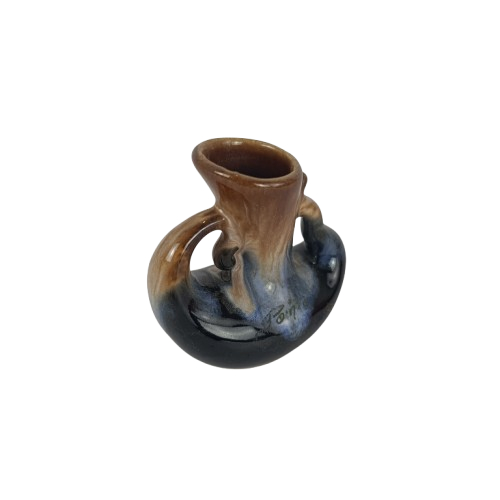 Voir photo 3 de Vase ancien marron et bleu Vase ancien marron et bleu Très bon état reconditionné photo 3