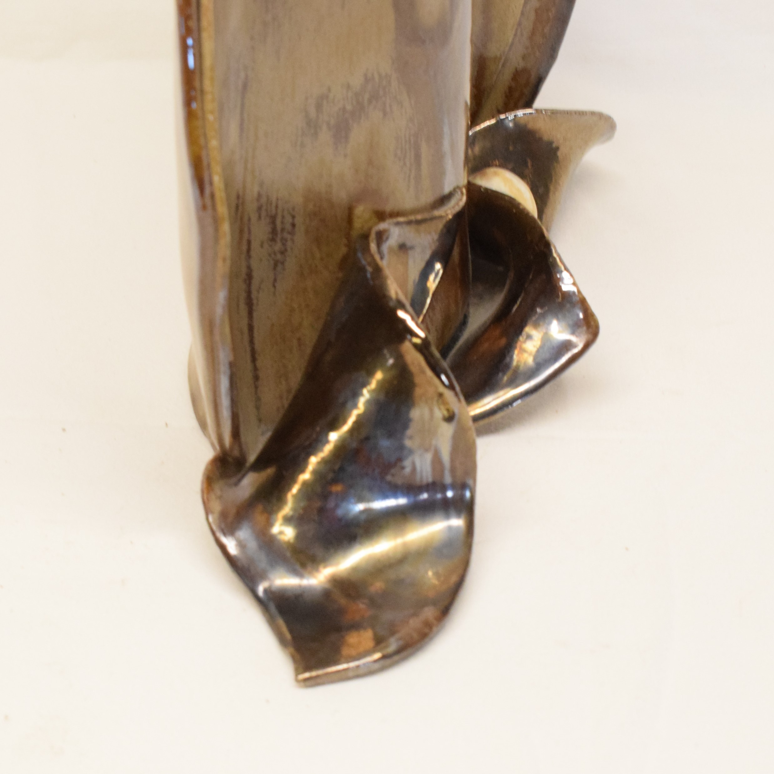 Voir photo 4 de Vase aux formes stylisées en terre cuite émaillée poterie Allemande Vase aux formes stylisées en terre cuite émaillée poterie Allemande État correct reconditionné photo 4