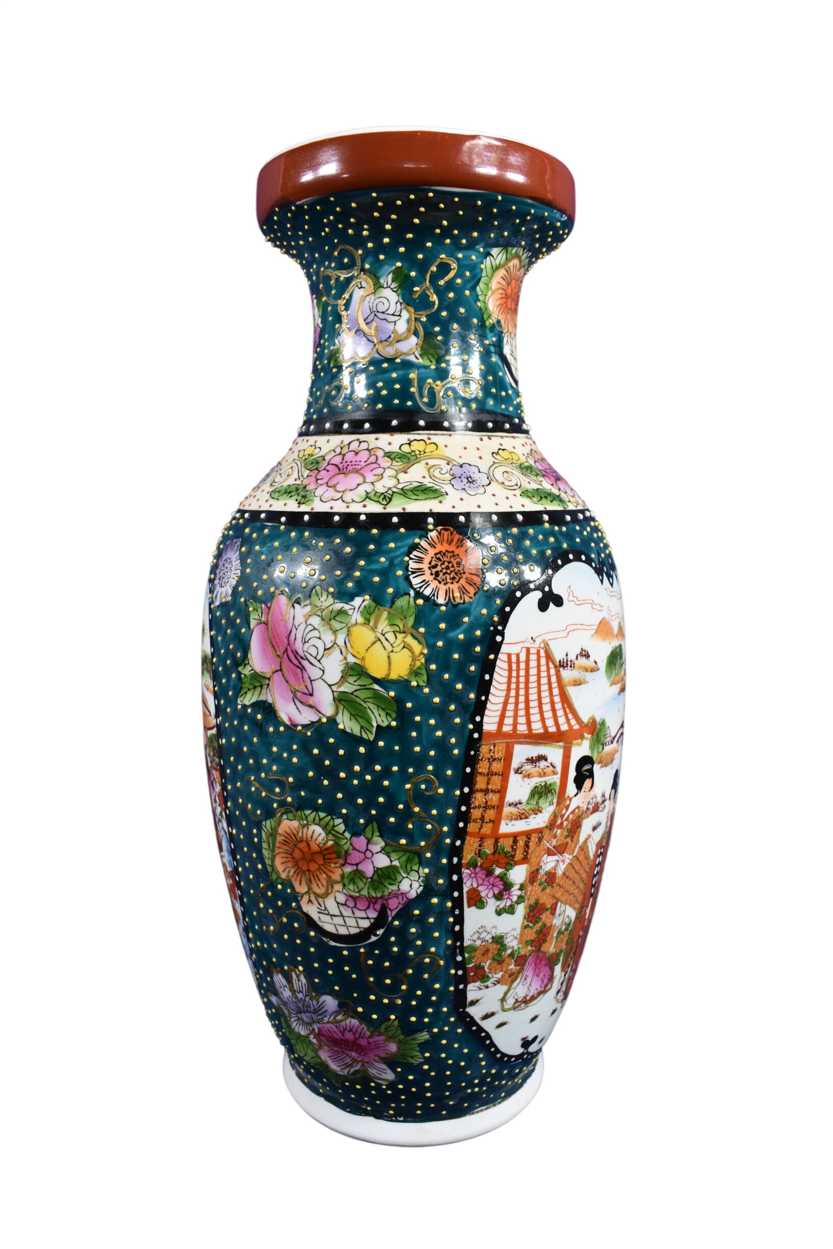 Vase décoratif Japonais en porcelaine, hauteur 33 et diamètre 15 cm. Bon état - 29,00 € Vase décoratif Japonais en porcelaine, hauteur 33 et diamètre 15 cm. Bon état reconditionné disponible sur Label Emmaüs