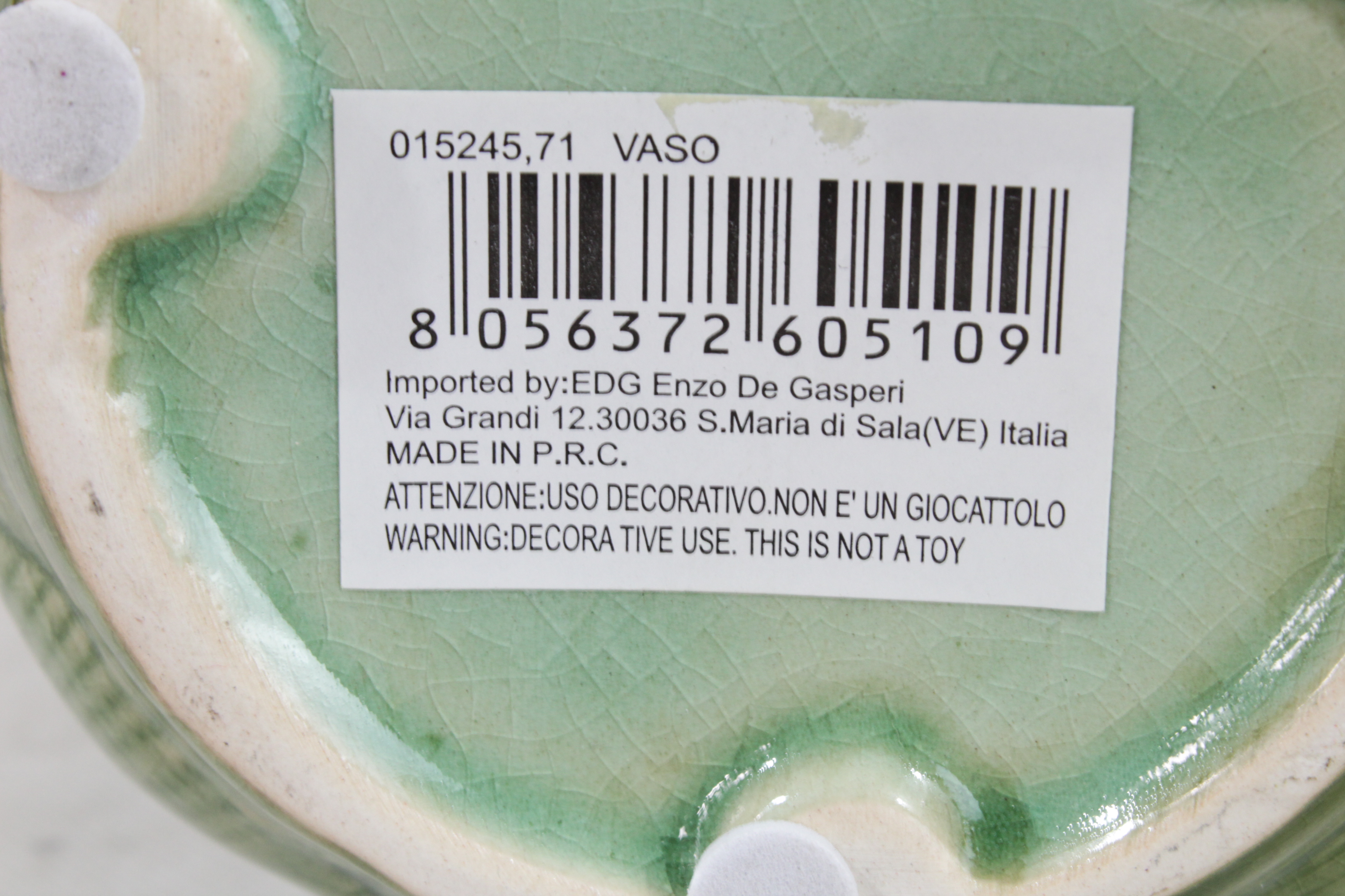 Voir photo 3 de Vase en céramique décor coquilles verte Made in Italie ue Vase en céramique décor coquilles verte Made in Italie ue reconditionné photo 3
