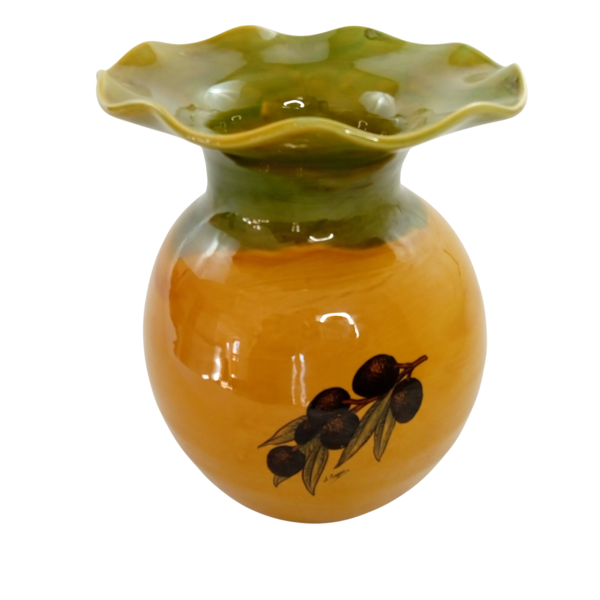 Voir photo 2 de Vase en céramique provençal vintage signé A.Baguo 24 cm Vase en céramique provençal vintage signé A.Baguo 24 cm Très bon état reconditionné photo 2