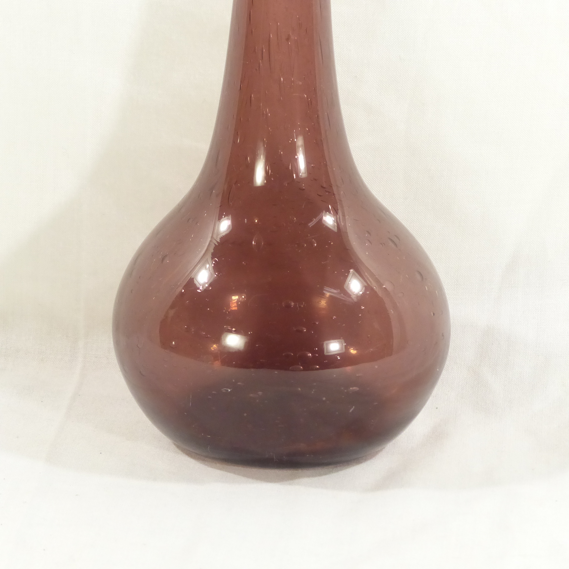 Voir photo 4 de Vase en verre bullé vintage - signé Biot Vase en verre bullé vintage - signé Biot Bon état reconditionné photo 4