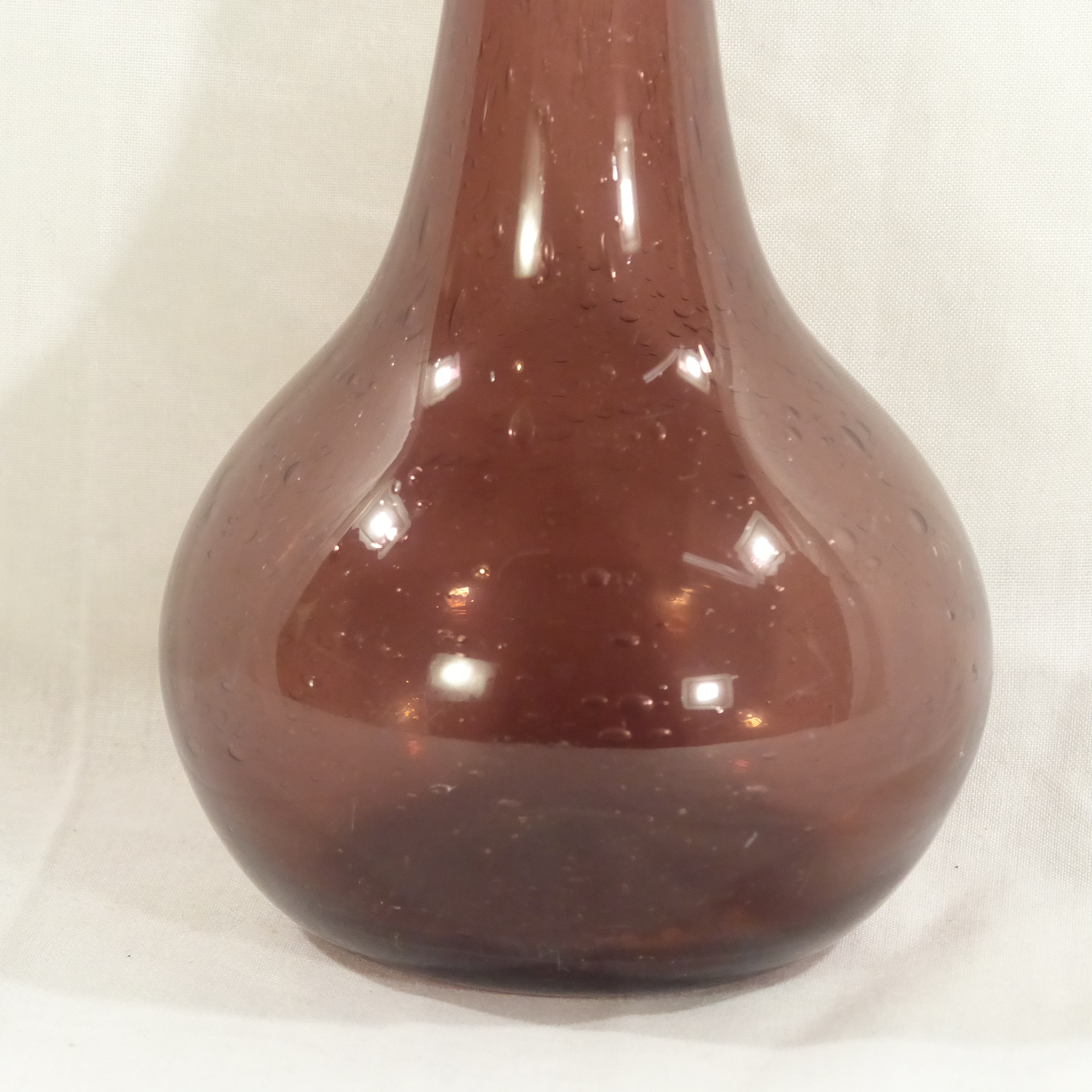Voir photo 5 de Vase en verre bullé vintage - signé Biot Vase en verre bullé vintage - signé Biot Bon état reconditionné photo 5