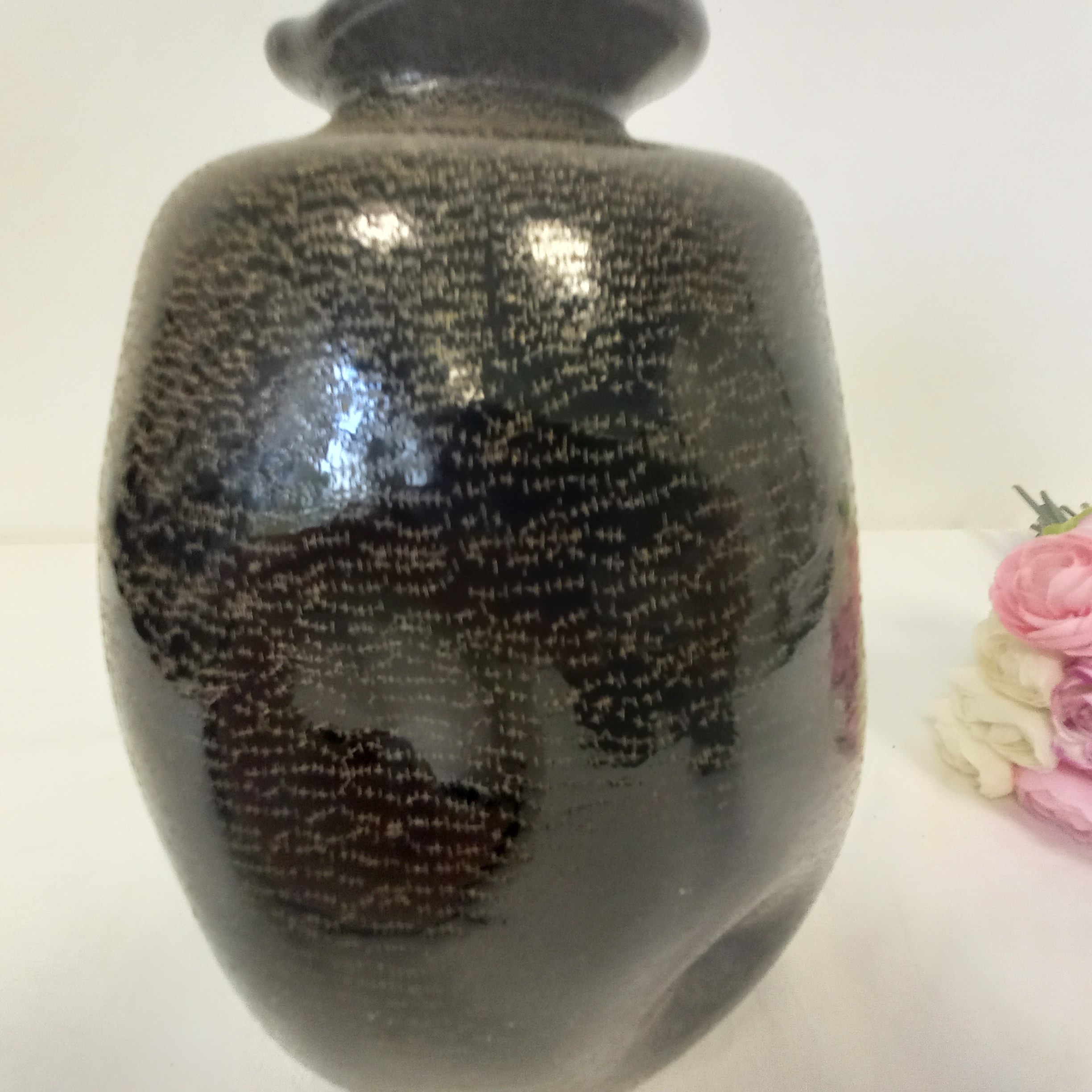Voir photo 6 de vase en verre de murano noir et or ,verre soufflé à la bouche vase en verre de murano noir et or ,verre soufflé à la bouche Bon état reconditionné photo 6