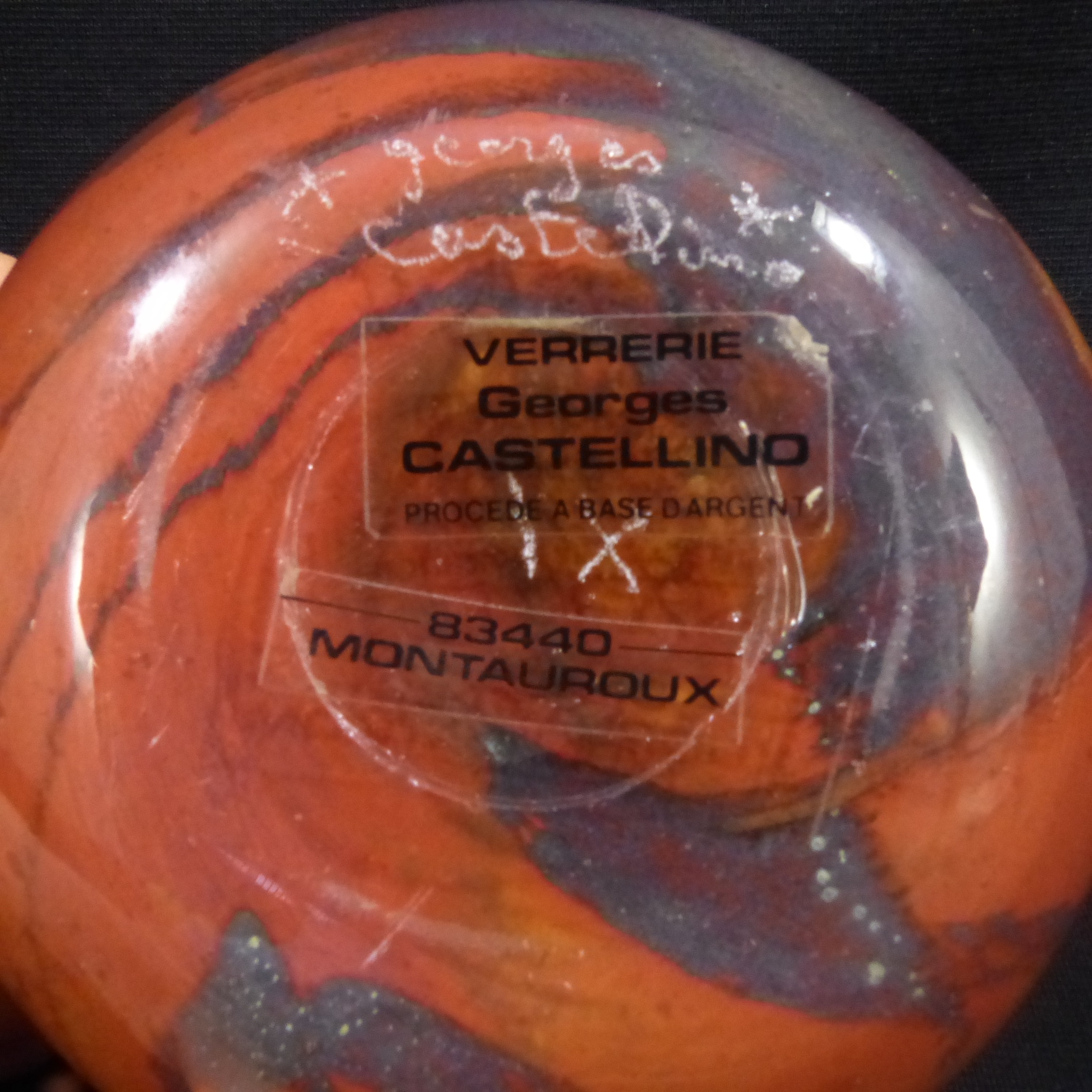 Voir photo 3 de Vase en verre / Procédé à base d'argent - Verrerie de Georges Castellino Vase en verre / Procédé à base d'argent - Verrerie de Georges Castellino Bon état reconditionné photo 3