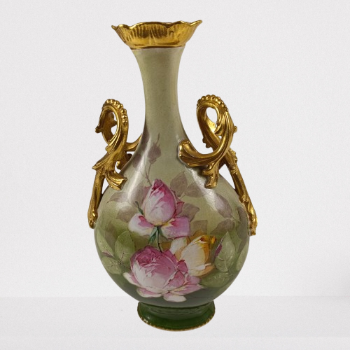 Voir photo 2 de Vase fleuri en porcelaine de Limoges Vase fleuri en porcelaine de Limoges Très bon état reconditionné photo 2