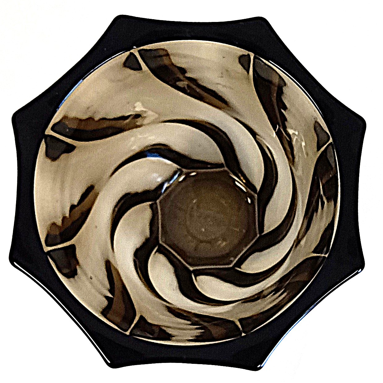 Voir photo 2 de Vase Lever en verre fumé marron à décor torsadé – Ø 13 cm x H 11 cm Vase Lever en verre fumé marron à décor torsadé – Ø 13 cm x H 11 cm Très bon état reconditionné photo 2