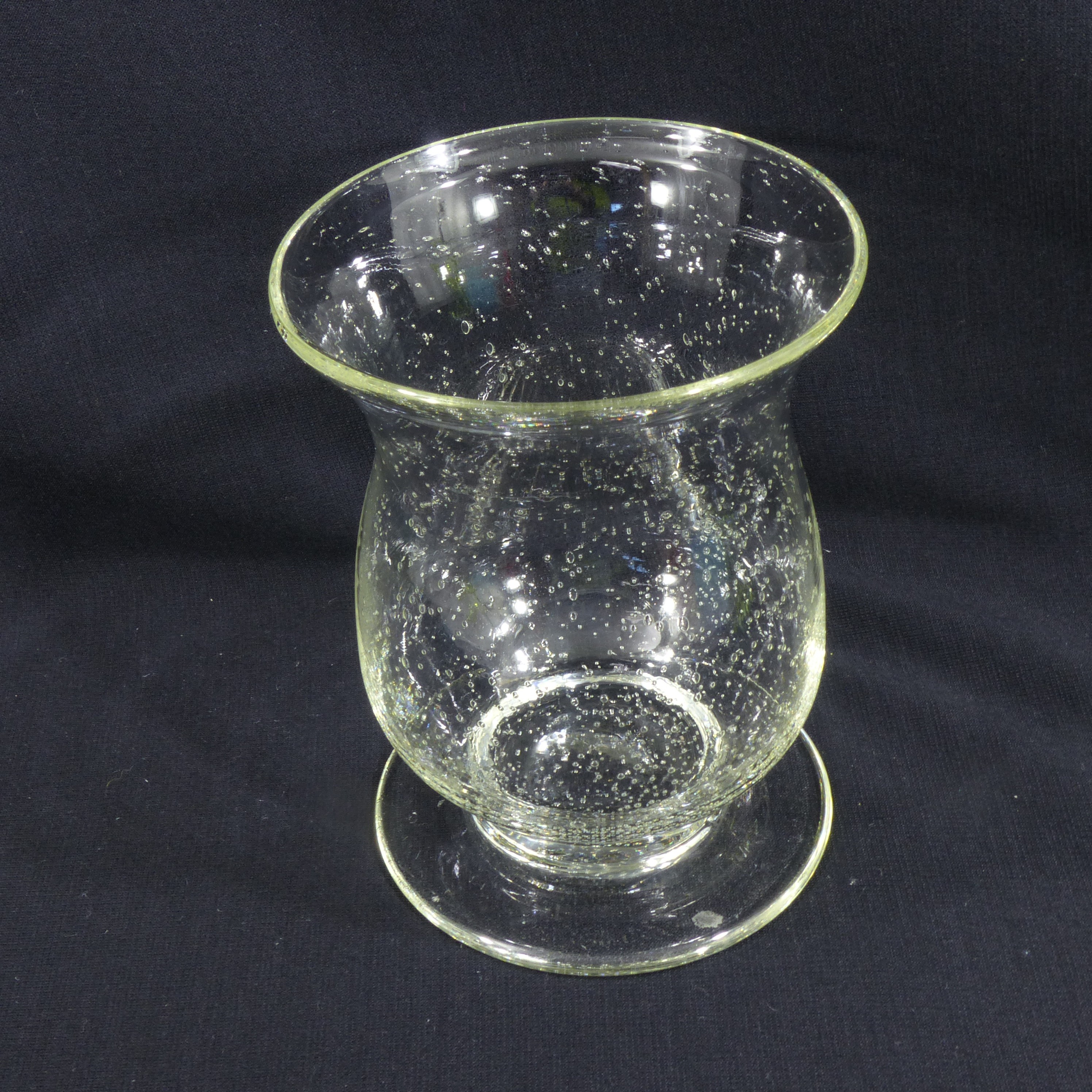 Voir photo 2 de Vase / photophore en verre bullé - dans le goût de Biot Vase / photophore en verre bullé - dans le goût de Biot reconditionné photo 2