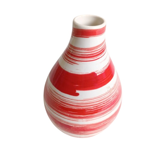 Acheter Vase rouge et blanc: Px 3139 - 10,00 € Vase rouge et blanc: Px 3139 reconditionné disponible sur Label Emmaüs