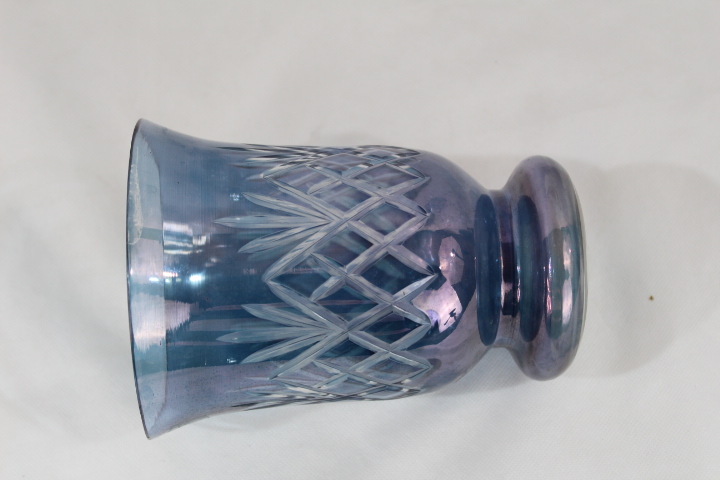 Voir photo 3 de Vase timbale style MADEMOISELLE LECORCHE 1875 laqué bleu Vase timbale style MADEMOISELLE LECORCHE 1875 laqué bleu Bon état reconditionné photo 3
