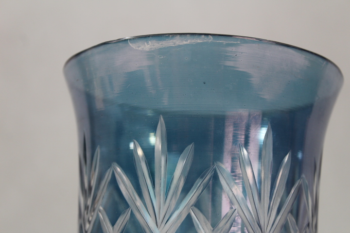 Voir photo 6 de Vase timbale style MADEMOISELLE LECORCHE 1875 laqué bleu Vase timbale style MADEMOISELLE LECORCHE 1875 laqué bleu Bon état reconditionné photo 6