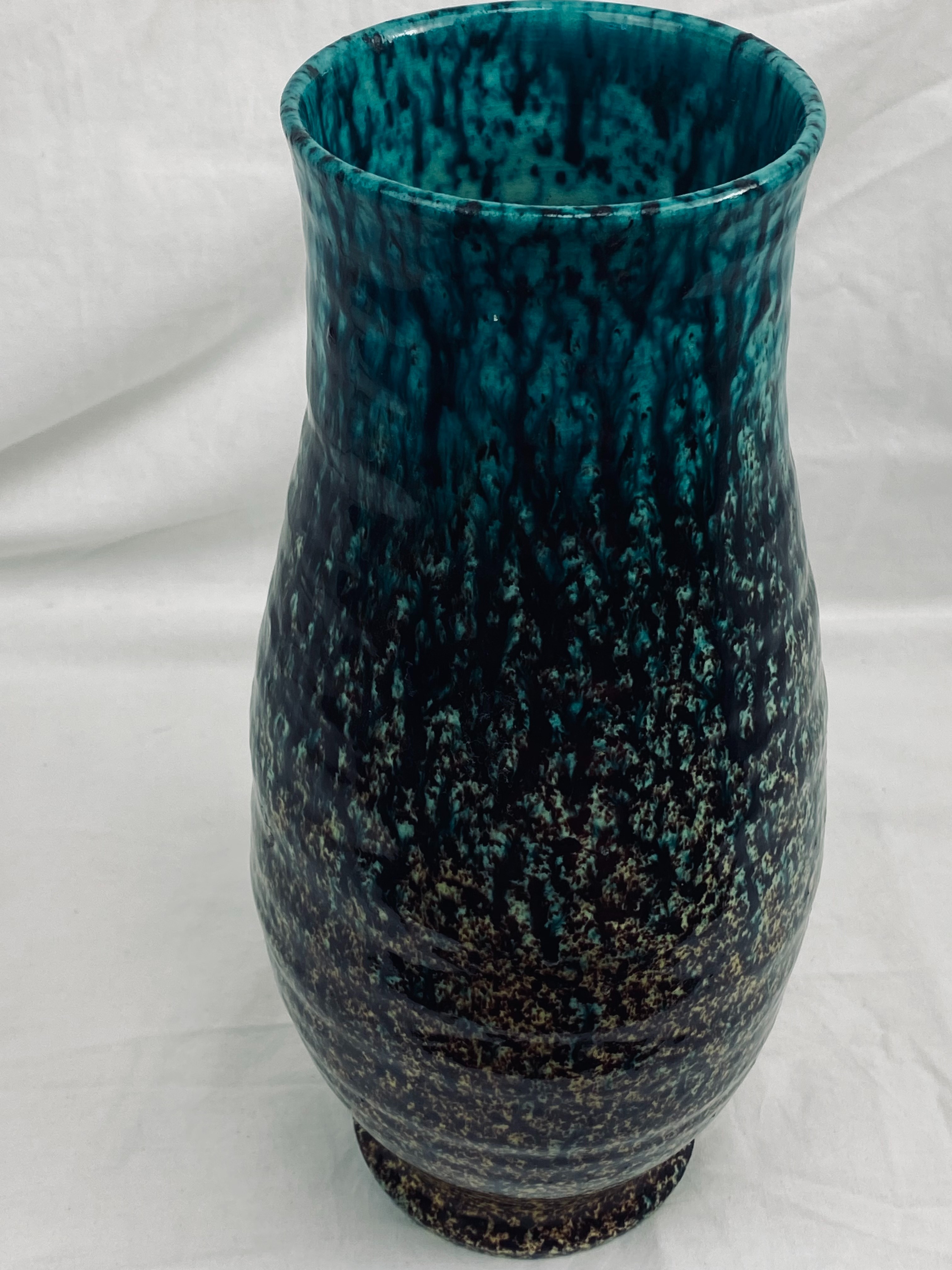 Voir photo 2 de Vase vintage Céramique d'Accolay - Années 60 - Bleu turquoise & Brun Vase vintage Céramique d'Accolay - Années 60 - Bleu turquoise & Brun Très bon état reconditionné photo 2