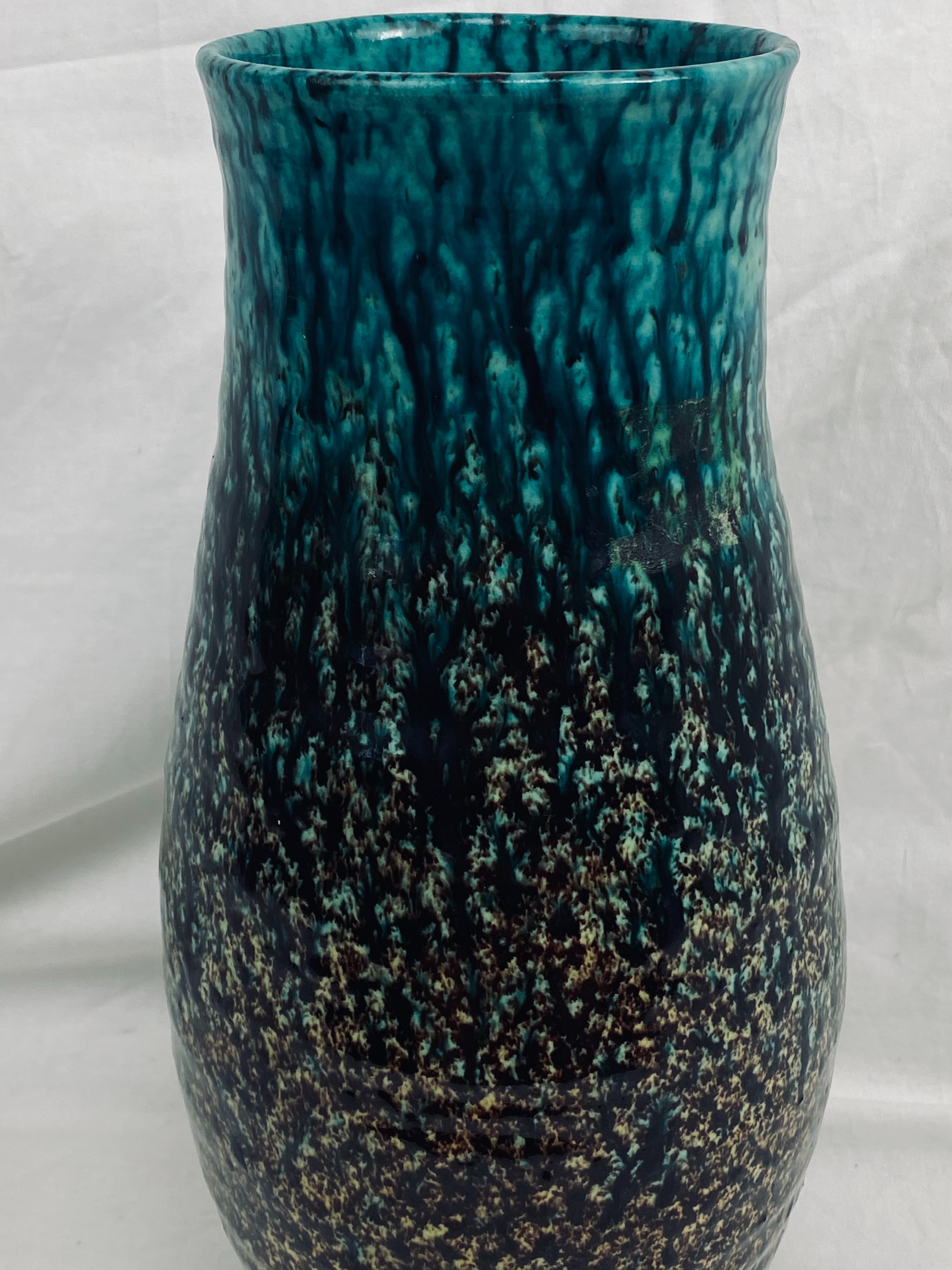 Voir photo 3 de Vase vintage Céramique d'Accolay - Années 60 - Bleu turquoise & Brun Vase vintage Céramique d'Accolay - Années 60 - Bleu turquoise & Brun Très bon état reconditionné photo 3